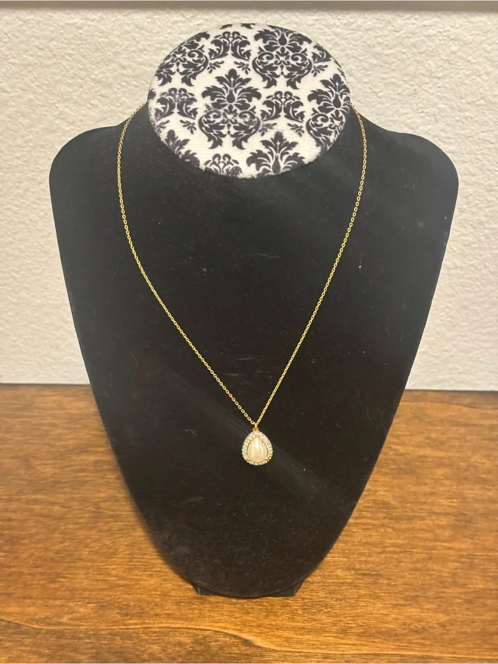 kate spade Gold Teardrop Pendant Necklace with Pearl Accent